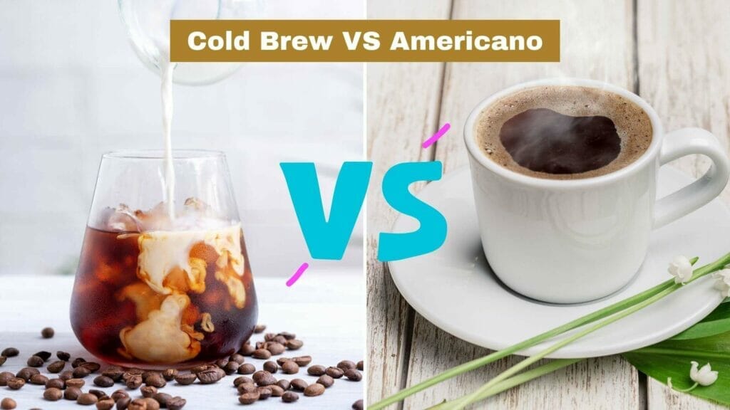 Photo of a cold brew and an americano coffee side by side. Cold Brew VS Americano