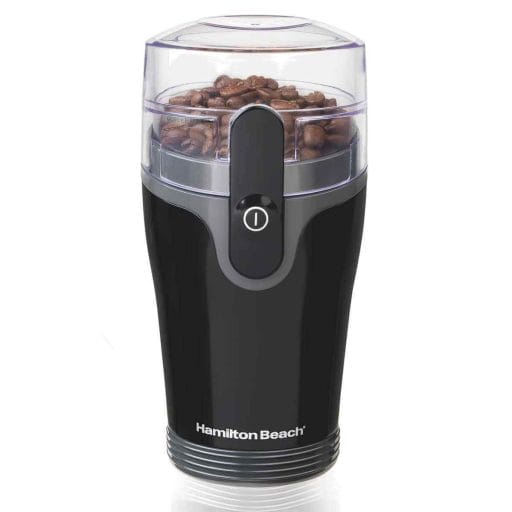 Photo of a black Hamilton Beach coffee grinder.