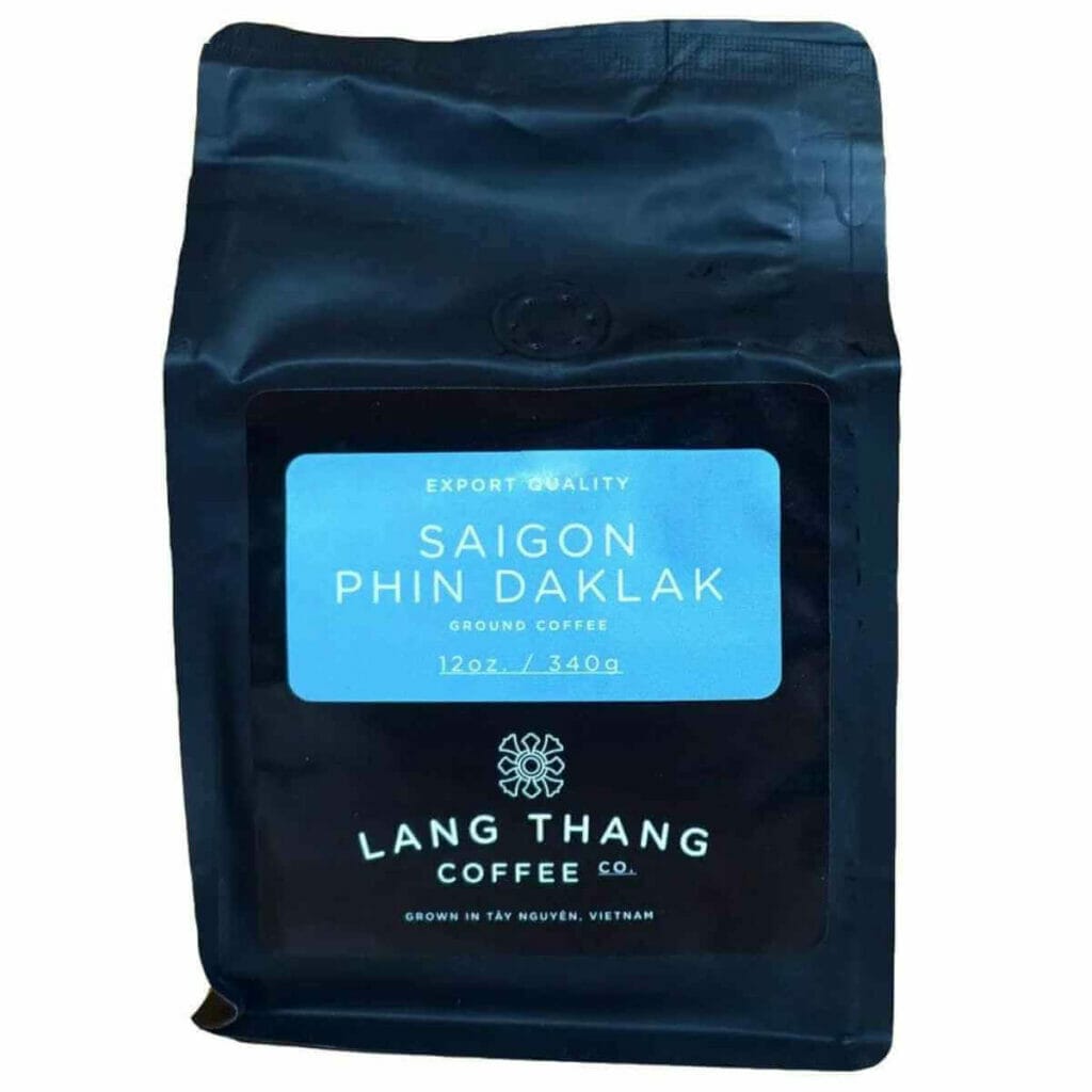 Photo of a black package of Saigon Phin Daklak from Lang Thang Coffee