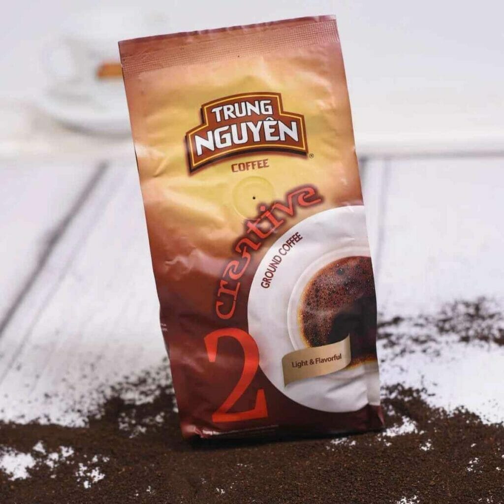 Photo of a brown package of Trung Nguyen Vietnamese Coffee