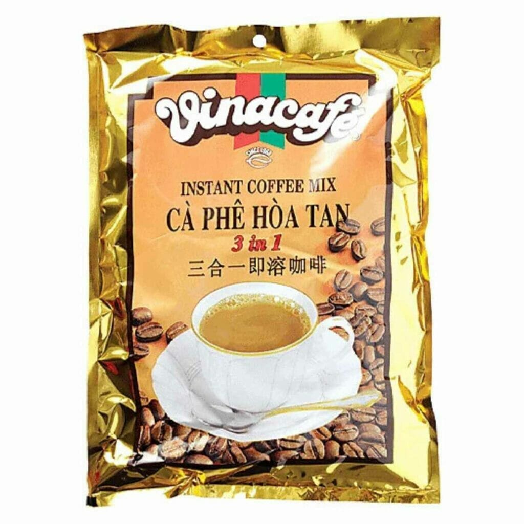 Photo of a golden package of Vinacafe Instant Coffee.