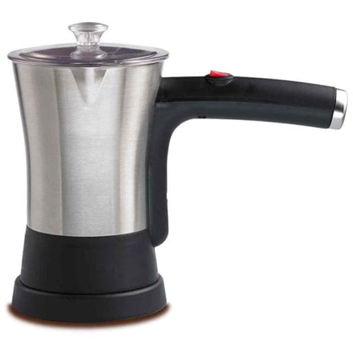 Photo of a stainless steel and plastic Brentwood Electric Turkish Coffee Maker.