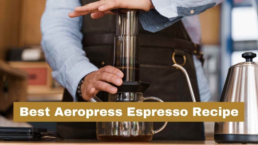 Photo of a barista making espresso with an Aeropress. Best Aeropress Espresso Recipe